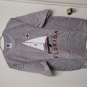 Vintage Belton Gray Florida T-shirt with Sailboat and Compass